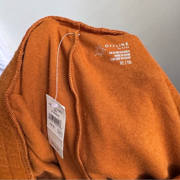 Aerie Terry Orange Shorts NWT - Picture 2 of 3